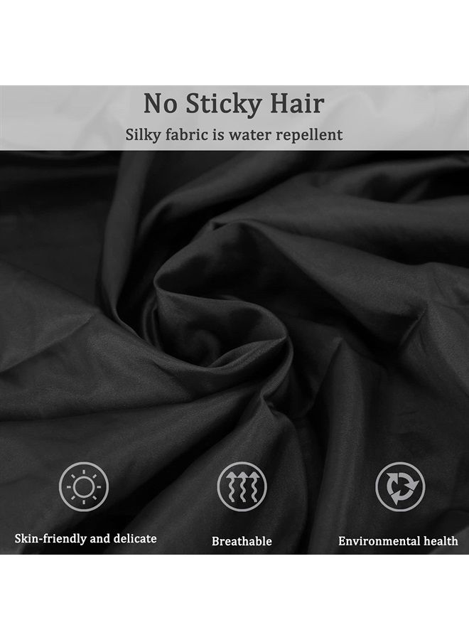 Exttlliy Chameleon Fabric Salon Smock Professional Hair Stylist Jacket Waterproof Haircut Cape Barber Apron (Black, XL) - Image 4