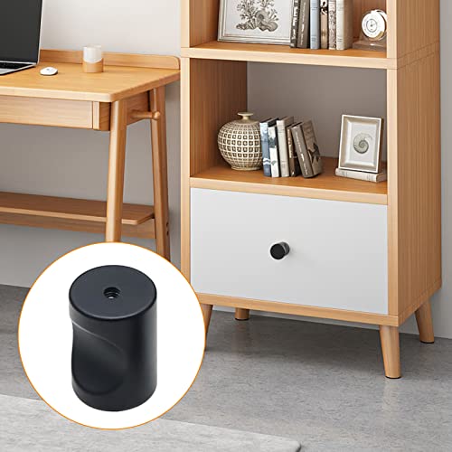 Svaitend 12 Pcs Aluminum Cylinder Drawer Pulls Wardrobe Knobs Modern Cylindrical Handle Minimalist Cabinet Handle Used for Cabinet Dresser (Black) - Image 5