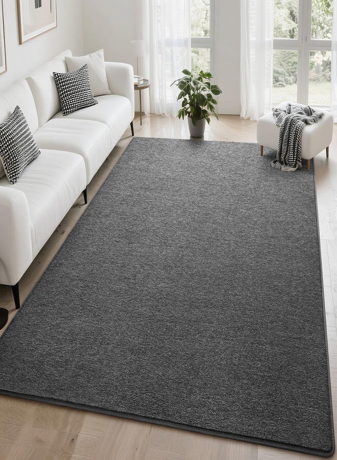 Tepook Soft Area Rug for Living Room Bedroom, 5x7 Dark Grey Rug Memory Foam Carpets, Washable Modern Indoor Non-Slip Minimalist Shag Rugs for Boys Girls Room Dorm Home Decor - Image 1