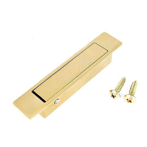 Dontay Pocket Pull Handle, Edge Pull, Professional Stainless Steel 304, Flush Mount for Sliding Door (Satin Brass, 1) - Image 1