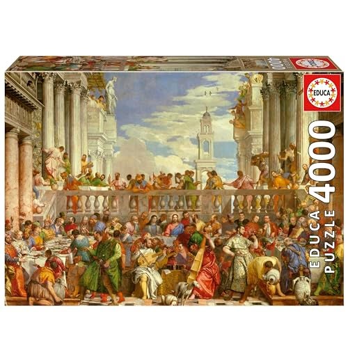 Educa The Wedding at Cana Paolo Veronese 4000 Piece Puzzle for Adults Measurements 7559 x 5354 Includes Lost Part Service While Supplies Last from 14 Years Old 19949 - Image 1