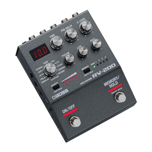 BOSS RV200 Reverb Premium Reverb Processing in a Streamlined BOSS 200 Series Effects Pedal Design for Guitar Other Instruments 12 Reverb Types including Arpverb 127 User Memories - Image 1