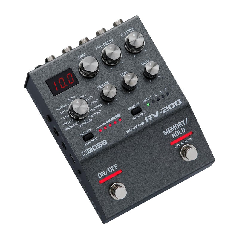 BOSS RV200 Reverb Premium Reverb Processing in a Streamlined BOSS 200 Series Effects Pedal Design for Guitar Other Instruments 12 Reverb Types including Arpverb 127 User Memories - Image 2