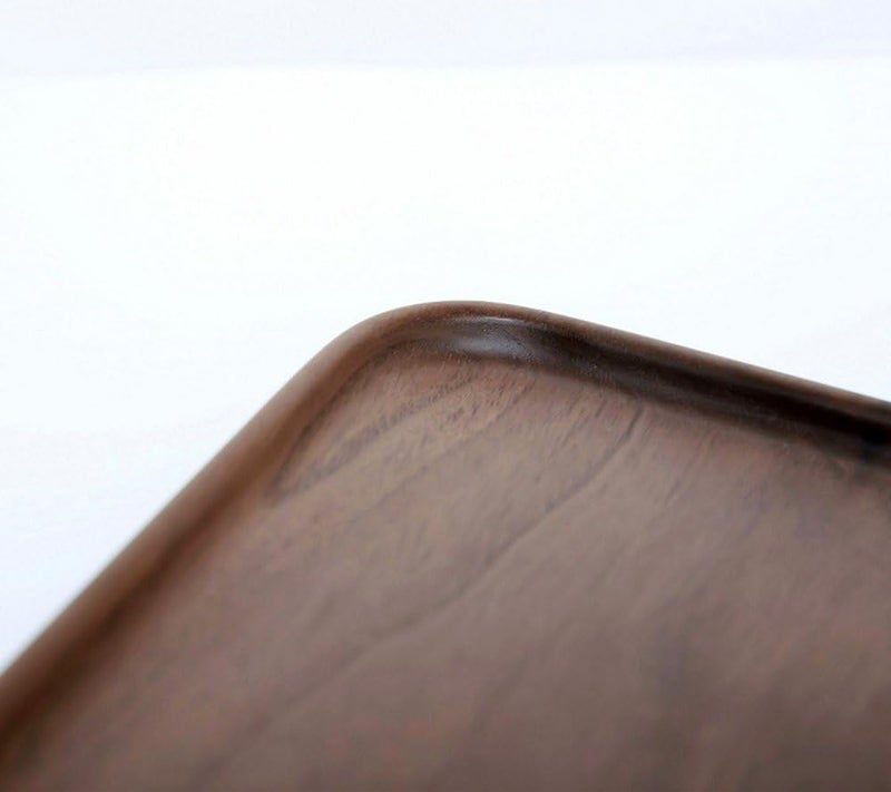 Winterworm Rustic Walnut Wooden Tray Solid Wood Serving Tray Square Rectangle Platter Tea Tray Coffee Table Tray (Rectangle Small (12x6x0.9 inch)) - Image 3