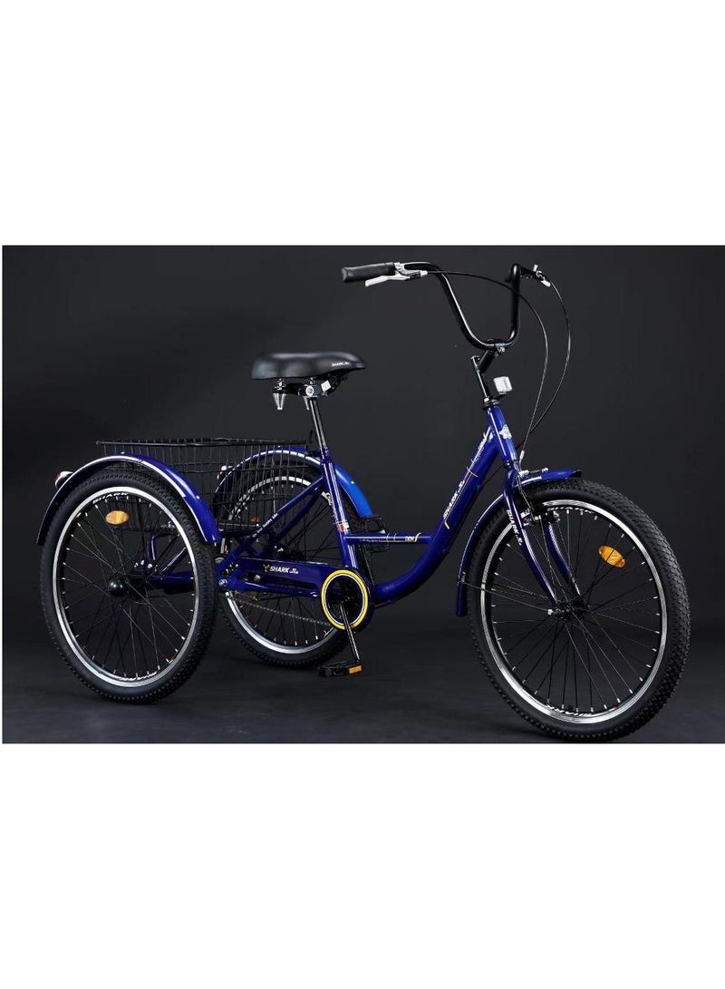 شارك 61 الإمارات العربية المتحدة 24 بوصة  ثلاثية العجلات بالغ دراجة مع خلفية سلة - Image 1