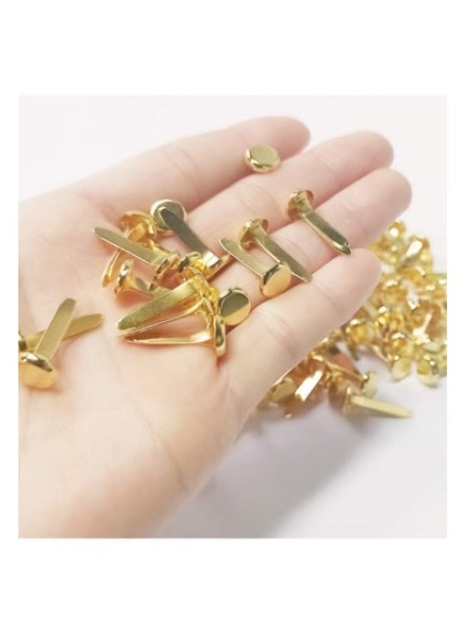 Sadaf 100 Pcs Brass Paper Fasteners 25mm Plated Mini Brads for Scrapbooking Crafts DIY Projects - Image 3