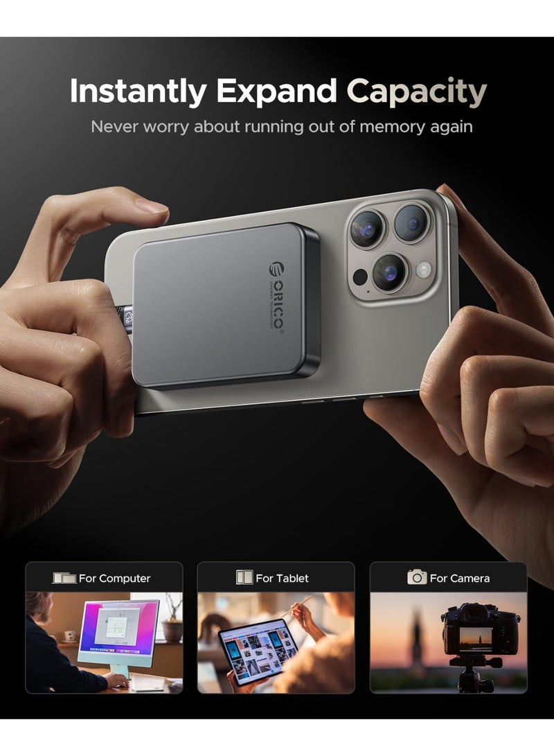 Orico ORICO 512GB Magnetic External SSD, 4K ProRes HDR Record and Store, Portable Solid State Drive, Compatible with USB-C Smartphone, Computer Transfer speed up to 1000MB/s- K10 - Image 5