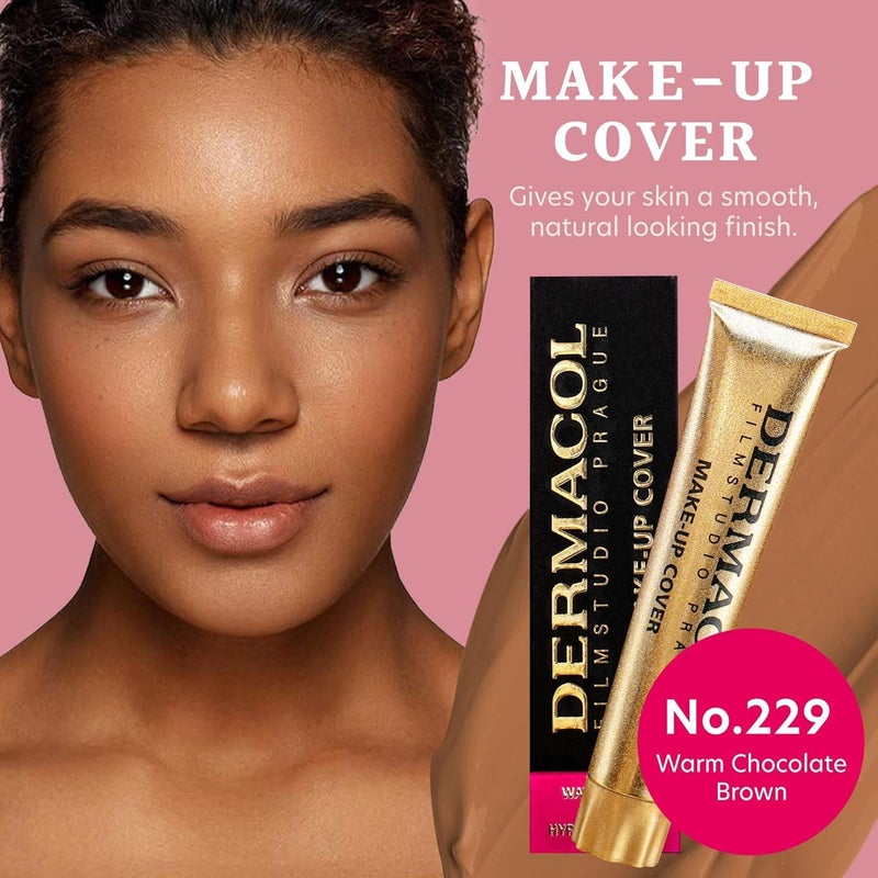 Dermacol - Full Coverage Matte Foundation with SPF 30, Waterproof Foundation for Oily Skin, Acne, & Under Eye Bags, Long-Lasting Makeup, 30g - Shade 229 - Image 2