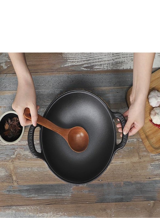 Firequasar Cast Iron Wok with Dual Handle, Wok with Lid 9 inch - Image 4