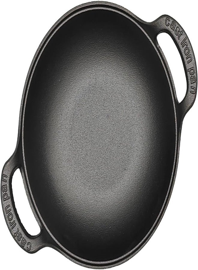 Firequasar Cast Iron Wok with Dual Handle, Wok with Lid 9 inch - Image 2