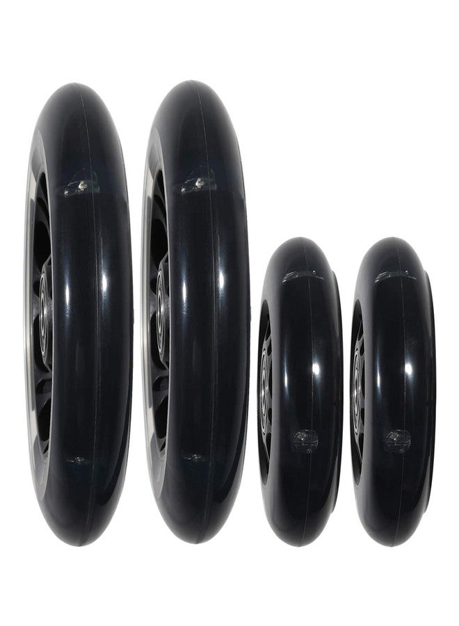 WHEELGOO Front 120mm & Rear 80mm Light-Up Flashing 3-Wheeled kid Scooter Replacement Wheels, Complete Wheels Set for 3-Wheeled Kid Push Scooter, Set of 4 (Black) - Image 3