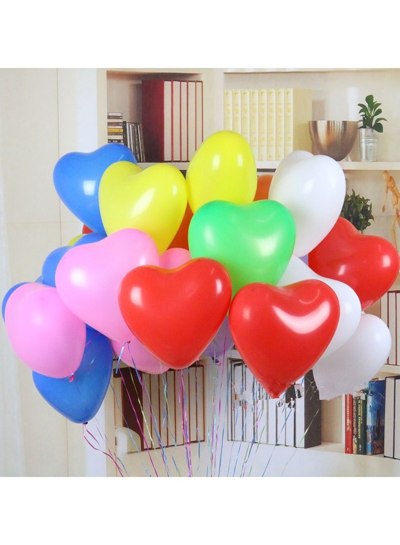 JOLLITY LLC بالونات لاتكس ملونة على شكل قلب 10 بوصة (40 قطعة) لمستلزمات حفلات الزفاف، أعياد الميلاد، عيد الحب، حفلات الخطوبة - Image 2