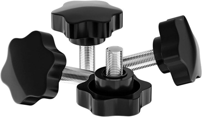SDY 6 Pcs Clamping Screw Knob,Plastic Hex Clamping Hand Knob Gripandles Screw Knobs Quick Removal Handgrips Star Knob Male Thread（M10-1.5x16mm） - Image 1