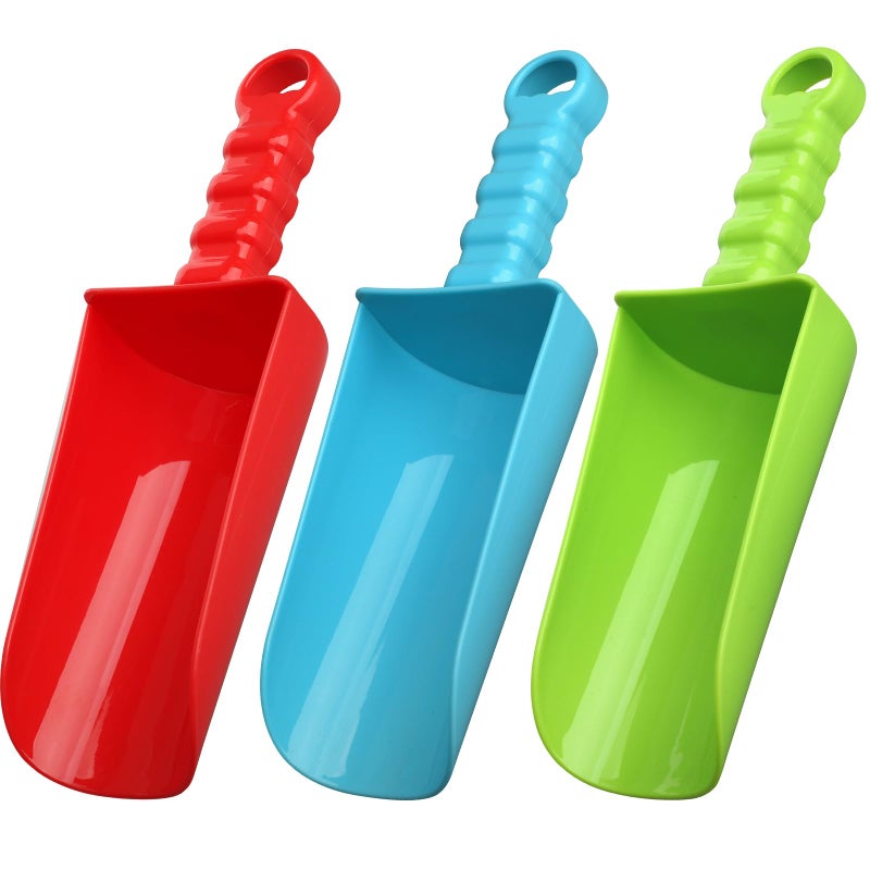 LNCOJOLM 3 PCS Thick 9 Beach Shovel Spade Scoop Trowel Sand Toys for Kid Toddler Adult Plastic Heavy Duty Garden Digging Planting Shovel Tool Kit Sandbox Toys Gift Set Party Favor - Image 3