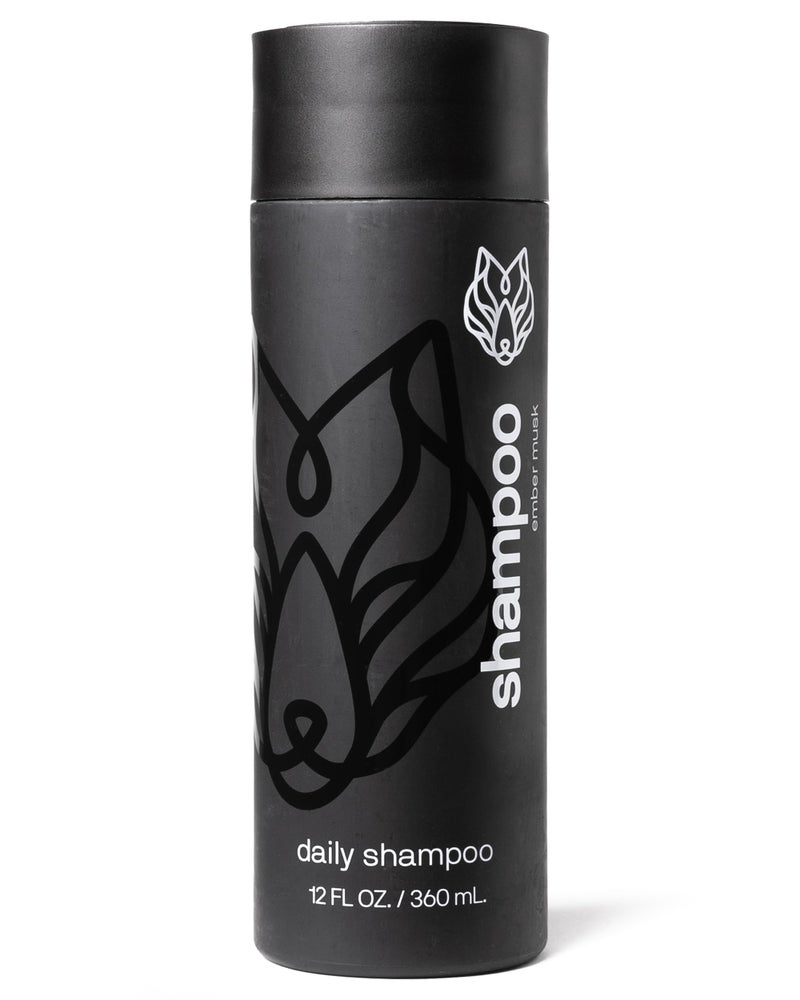 Black Wolf Mens Shampoo for Oily Hair, 12 Fl Oz - Charcoal-Infused Oil Control Shampoo with Moisturizing & Deep Cleansing Formula Hydrates & Nourishes Scalp - Daily Hair Care for Men - Image 1