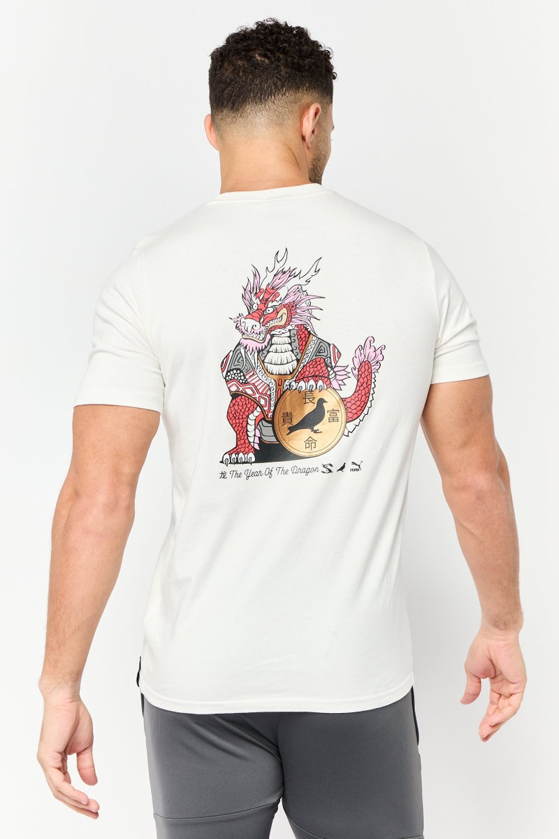 Puma X Staple Men Sportswear Fit Short Sleeves Outdoor T-Shirt, Cream - Image 3