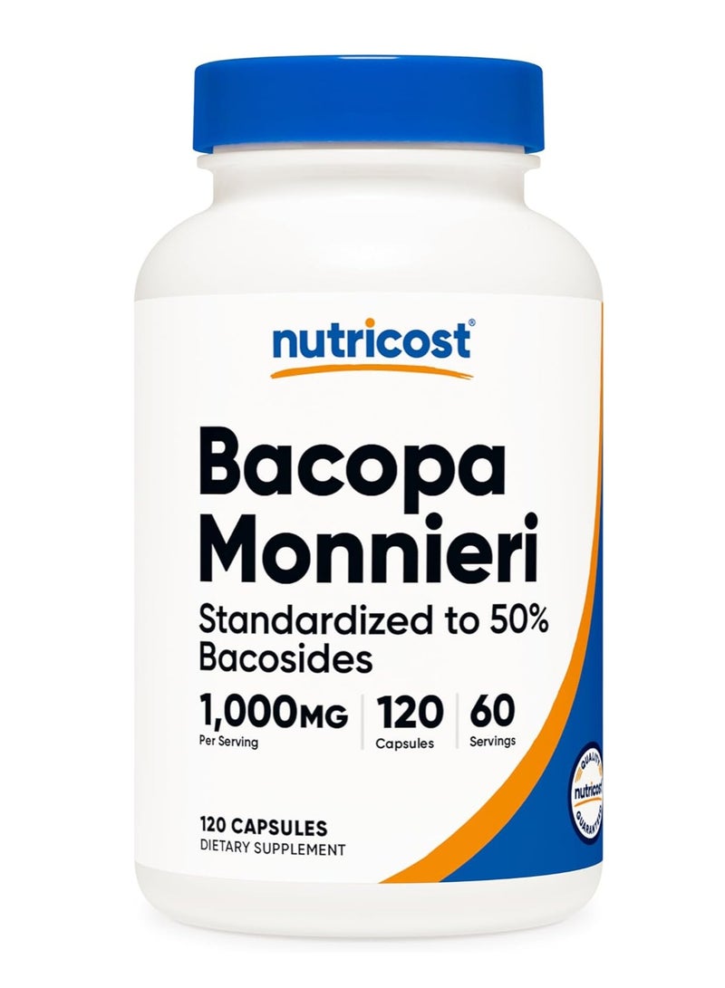 Nutricost Bacopa Capsules 500mg 120 Caps - Image 1