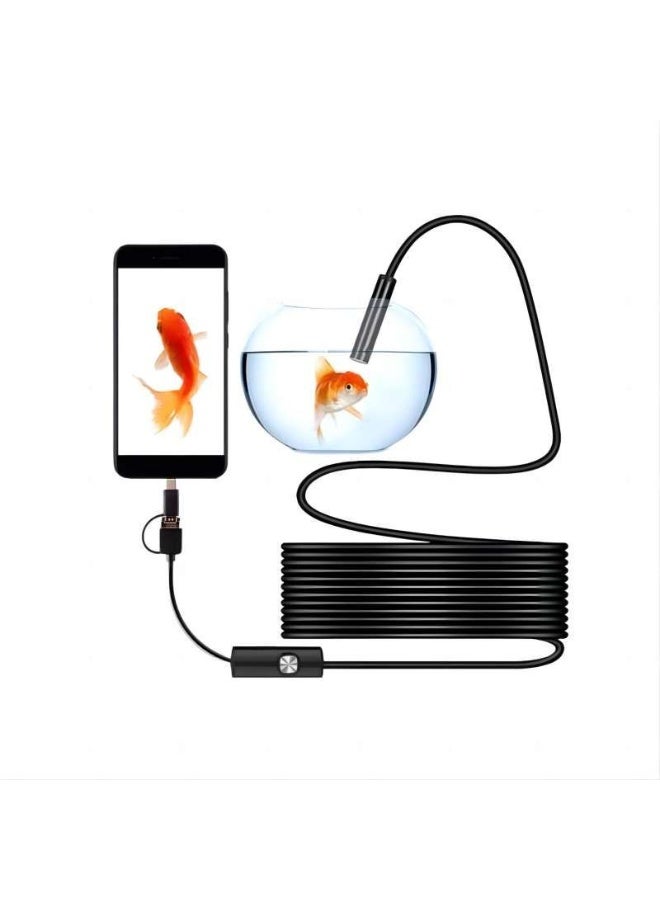 MatLogix كاميرا منظار AIGO DGTL بعدسة 7 ملم وسلك 5 متر – كاميرا فحص ضد الماء مع إضاءة LED لهواتف أندرويد وموصل Type-C مجاني - Image 1