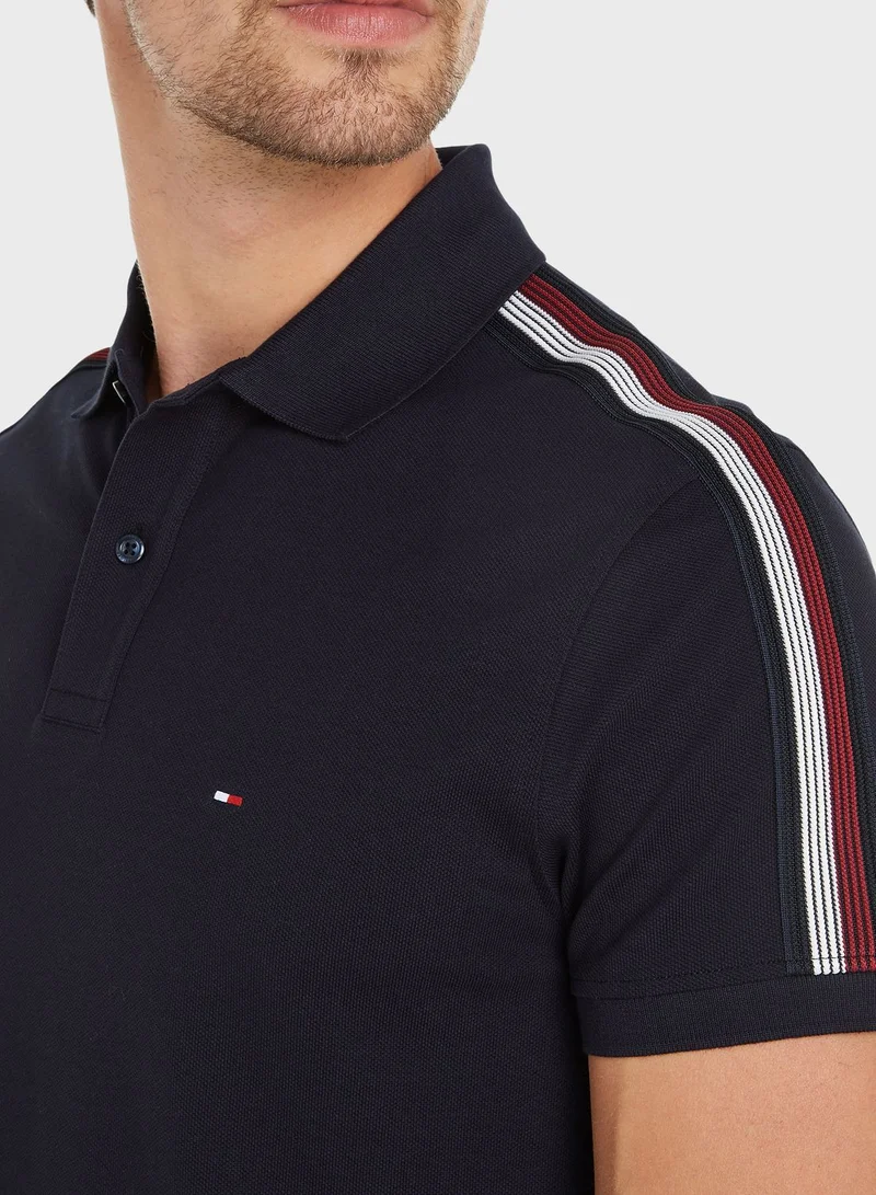 TOMMY HILFIGER Logo Striped Polo Shirts