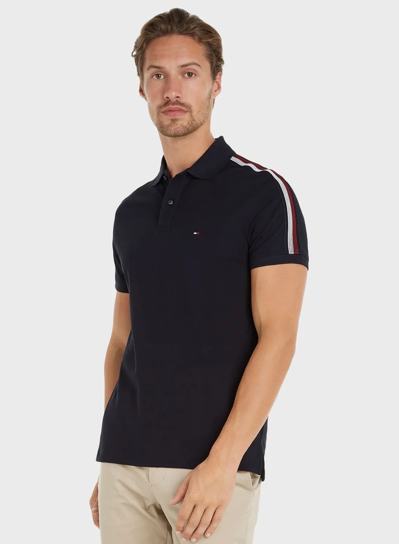 TOMMY HILFIGER Logo Striped Polo Shirts