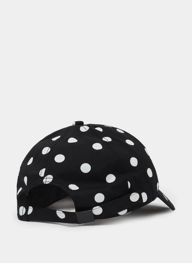 Styli  Black Polka Dot Baseball Cap for Women | Best Price UAE
