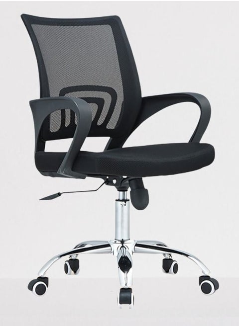 Premium Office Chair Ergonomic Designed Desk Chair Super Comfortable Mid Back Adjustable Wide Seat Mesh Chair Black