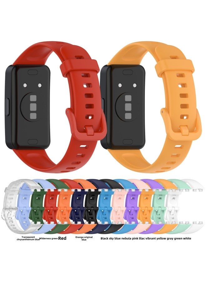 For Huawei Bracelet 8/9 Strap Silicone Solid Color Wristband Smart Huawei Sports Bracelet 8/9NF-Color:Transparent Color  - Image 3