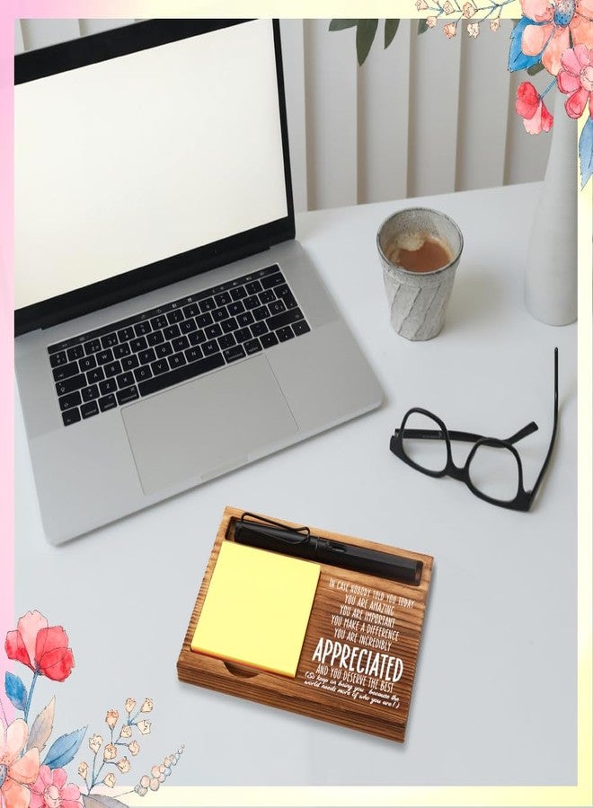 FOUGSTA Appreciation Gifts for Women, New Job Gifts for Women, Inspirational Office Decor Gifts for Women,Wooden Notepad Pen Holder with Inspirational Quotes,16.5 x 12 x 1.5 cm,XXN3 - Image 3
