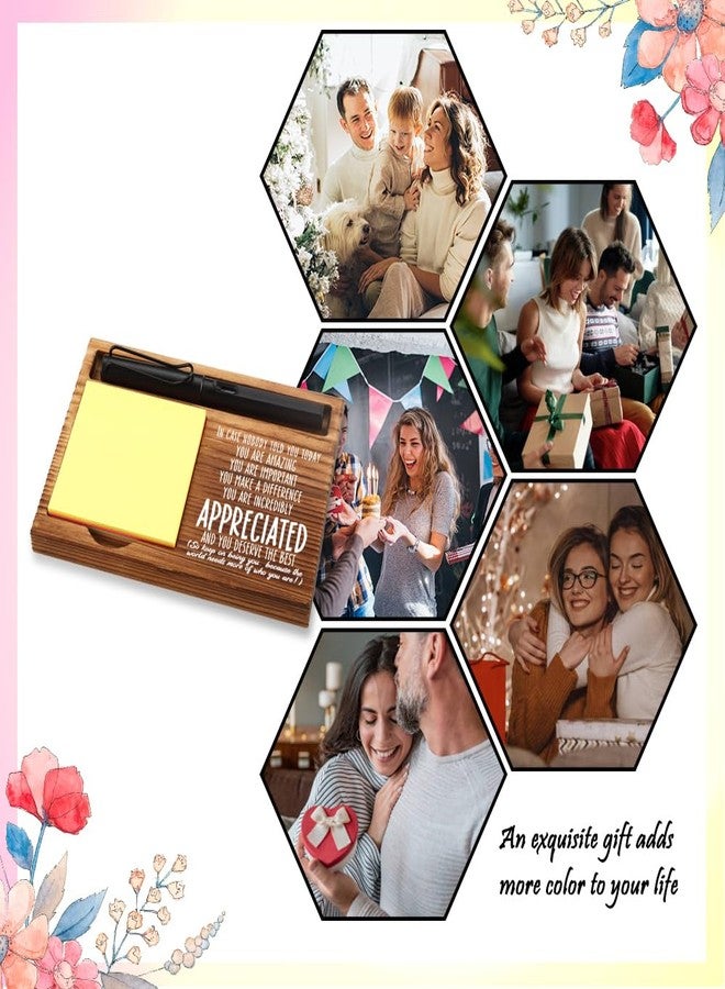 FOUGSTA Appreciation Gifts for Women, New Job Gifts for Women, Inspirational Office Decor Gifts for Women,Wooden Notepad Pen Holder with Inspirational Quotes,16.5 x 12 x 1.5 cm,XXN3 - Image 5