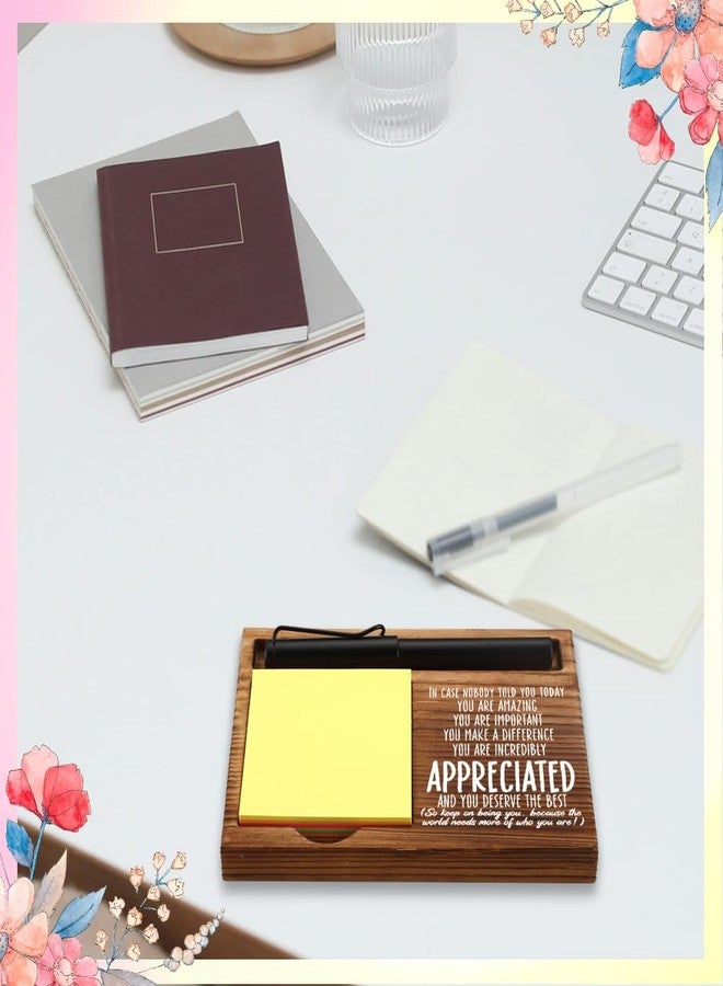 FOUGSTA Appreciation Gifts for Women, New Job Gifts for Women, Inspirational Office Decor Gifts for Women,Wooden Notepad Pen Holder with Inspirational Quotes,16.5 x 12 x 1.5 cm,XXN3 - Image 2