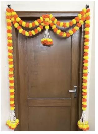 SP SELLPLUS Sellplus Artificial Marigold Genda Guccha Bandhanwar for Decoration Festival Decoration Office Decoration Wedding Decor Enhance Your Space - Image 1
