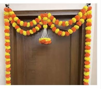 SP SELLPLUS Sellplus Artificial Marigold Genda Guccha Bandhanwar for Decoration Festival Decoration Office Decoration Wedding Decor Enhance Your Space - Image 4