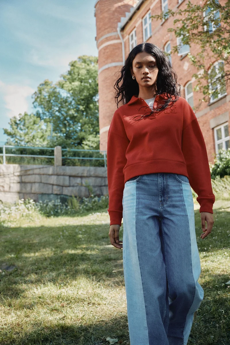 H&M Two-toned Wide Ultra High Jeans