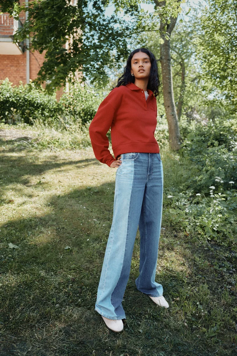 H&M Two-toned Wide Ultra High Jeans