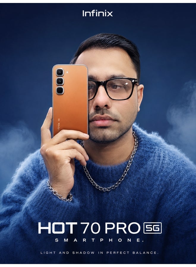 Infinix Hot 70 Pro Dual SIM 5G + Smartphone 6GB RAM 256GB Storage Thermo Orange - Middle East Version - Image 2