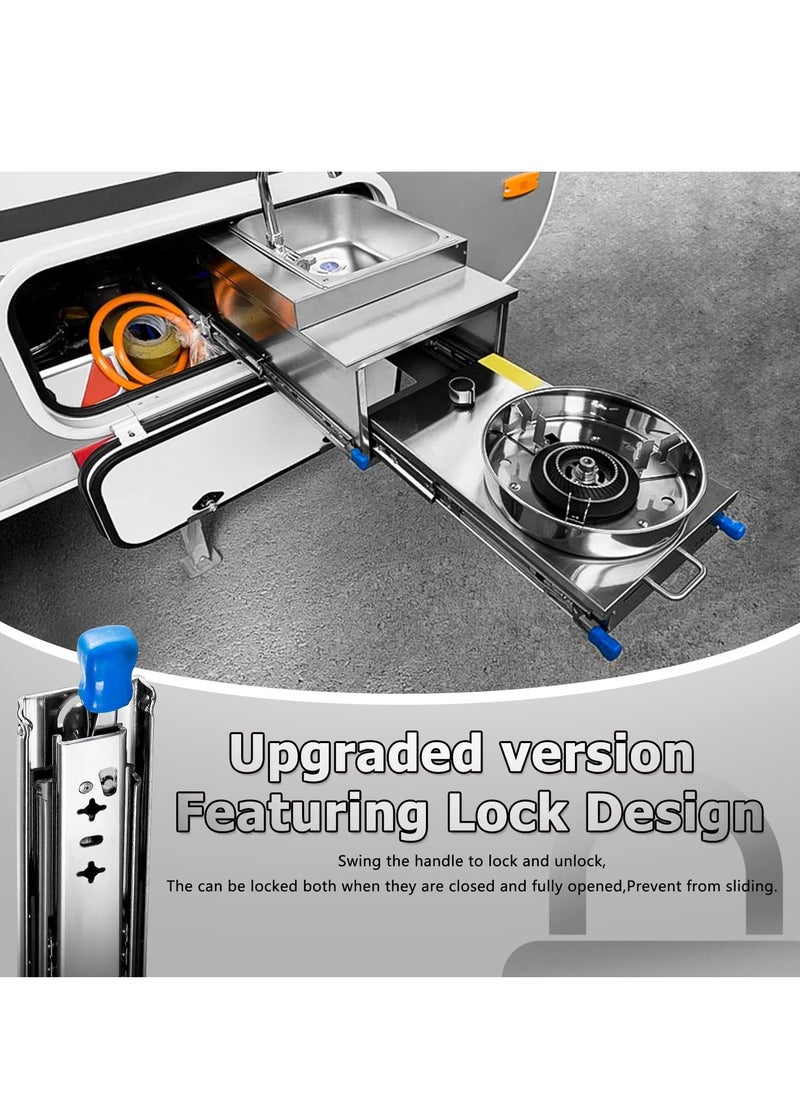 Y&D - SYOSI Push to Open Drawer Runners Heavy Duty Full Extension 350mm Side Mount Ball Bearing Kitchen Cabinet Slides Rails Replacement 120kg Load Capacity 1 Pair - Image 1