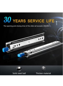 Y&D SYOSI Push to Open Drawer Runners Heavy Duty Full Extension 350mm Side Mount Ball Bearing Kitchen Cabinet Slides Rails Replacement 120kg Load Capacity 1 Pair  - Image 4