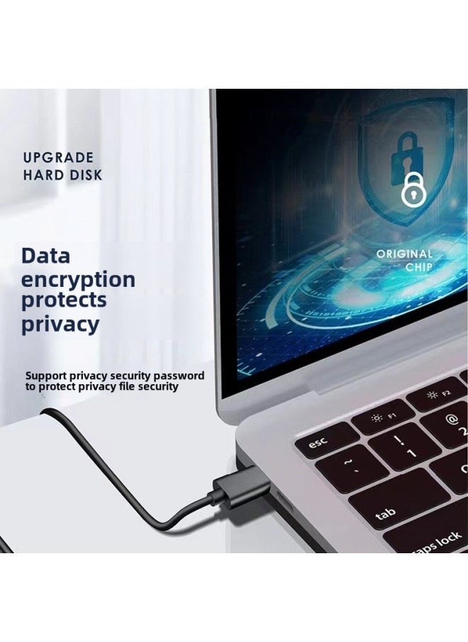 Generic - Mobile Hard Disk Large Capacity Ssd Ultra-thin Metal Solid State Storage 500g External Computer Mobile Phone 8tb Solid State Disk-Capacity:2tb (128gb Capacity Expansion) Supply-Interface:7th Generation Black - Image 1