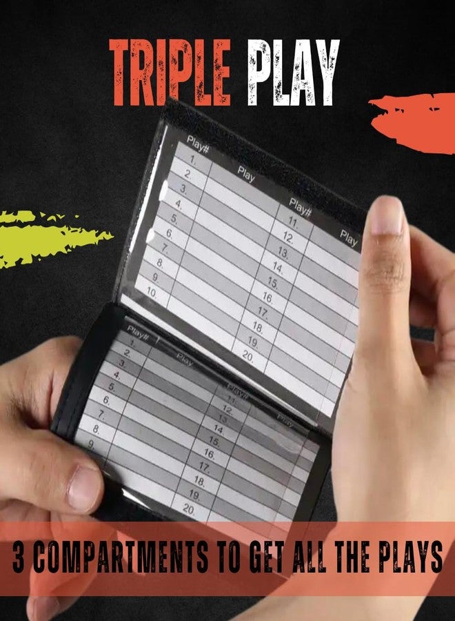 سوار معصم DD QB Playbook - سوار معصم أسود لكرة القدم الأمريكية مزود بثلاثة أقسام للشباب والكبار، مدرب معصم لجميع الرياضات (عبوة من قطعة واحدة) - Image 3