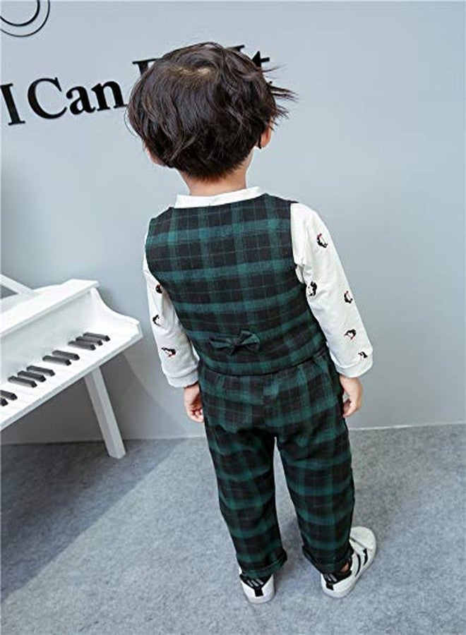 Bold N Elegant - Be Bold Inside & Elegant Outside Cute Little Penguin Printed Full Sleeve Shirt with Plaid Waistcoat Bowtie and Pant Set for Boys (5-6 Years) 3 pc - Image 4