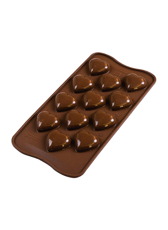 سيليكومارت قالب إعداد الشوكولاتة على شكل قلوب ثلاثية الأبعاد مكون من 12 فتحة بني 96ملليلتر - Image 2