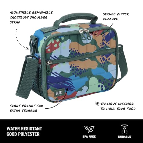 Built Puffer Waterresistant Polyester Lunch Box Lightweight Insulated and Reusable with Detachable Adjustable Strap Forest Green - Image 3