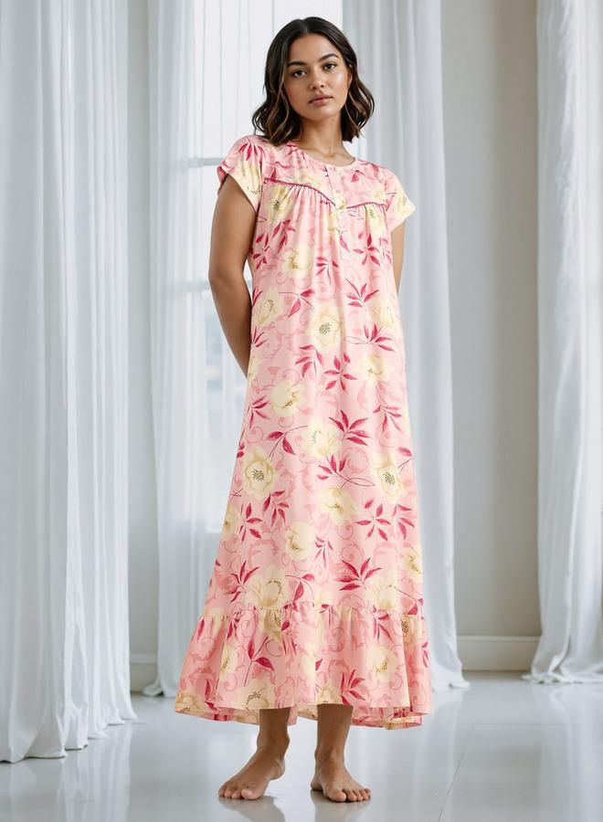 سبلاش فيڤ قميص نوم بطبعة زهور - Image 2