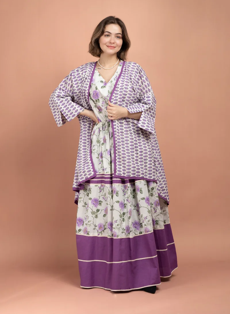 اكسا جلابية كويتي IK1623 بنفسجي