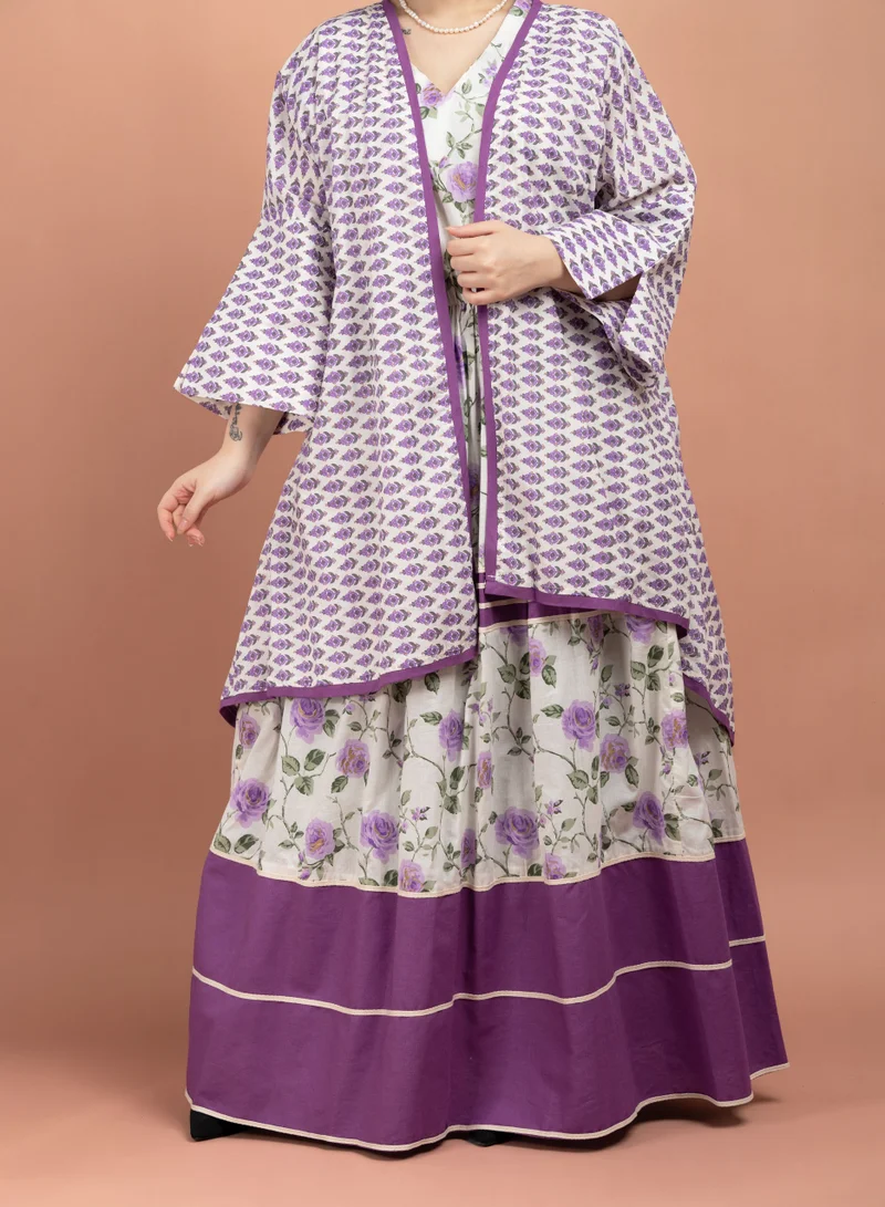 اكسا جلابية كويتي IK1623 بنفسجي