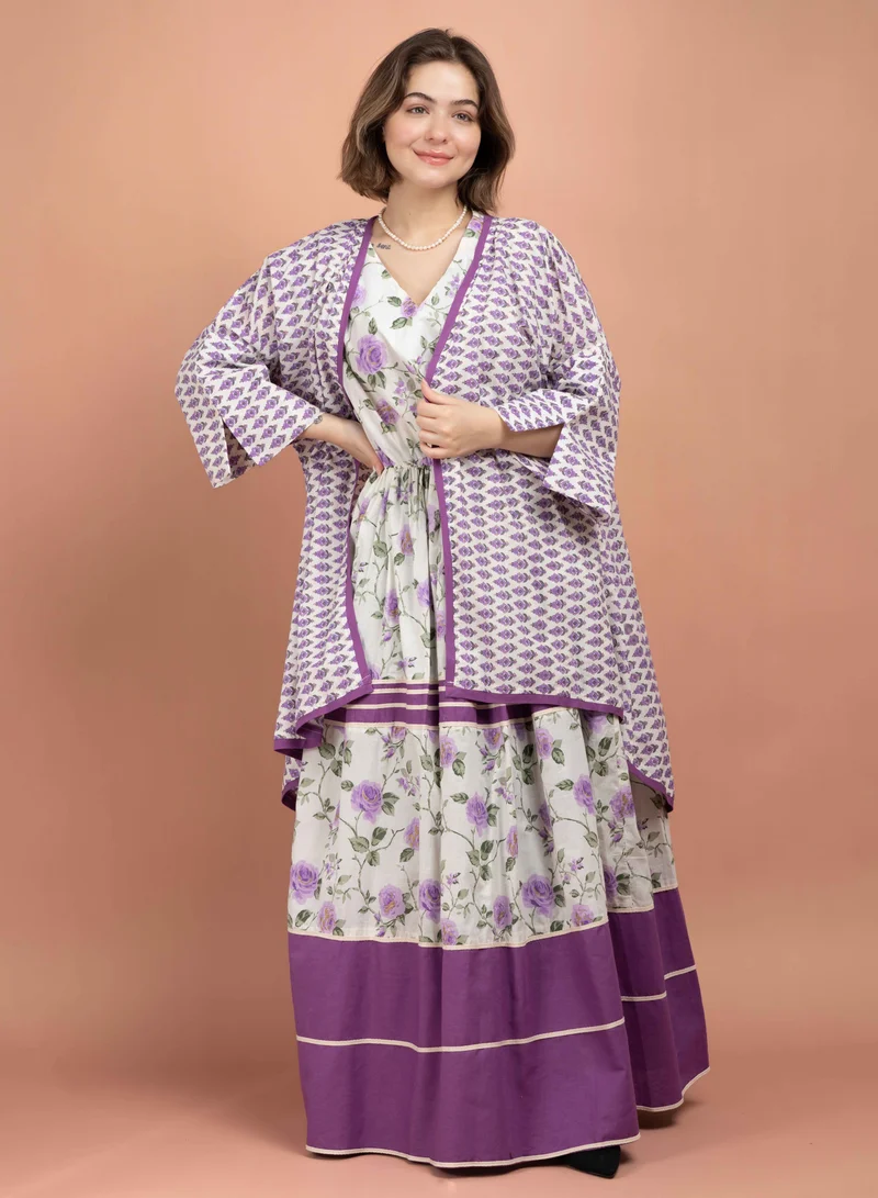 اكسا جلابية كويتي IK1623 بنفسجي