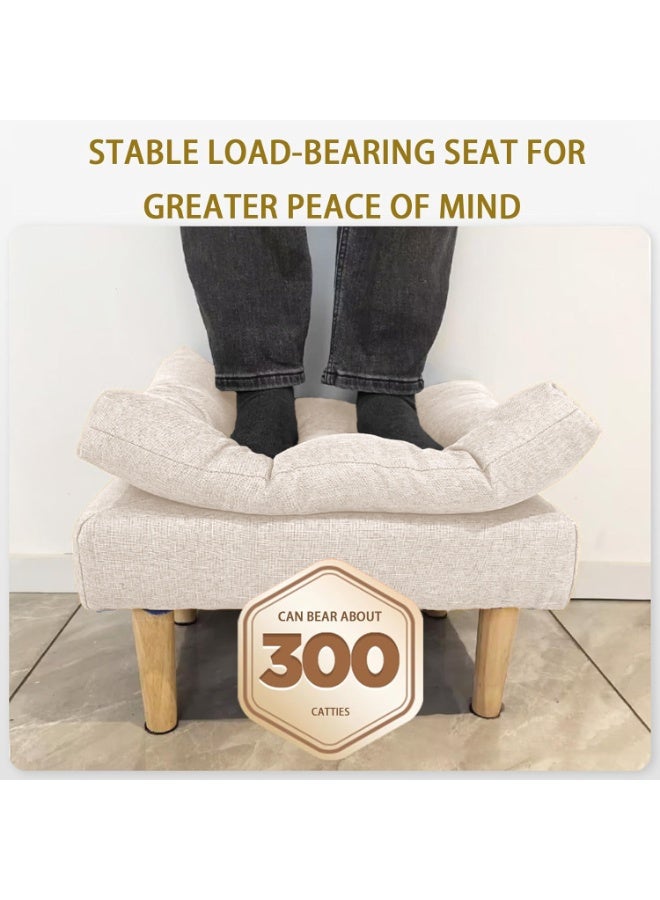 والالا مسند قدم خشبي متعدد الوظائف، مسند قدم عثماني، مسند قدم تحت المكتب، مقعد مسند متدرج، كرسي منزلي مع وسادة مسند قدم ناعمة قابلة للإزالة مع وسادة من طبقتين، أرجل كرسي للمنزل والمكتب - Image 5