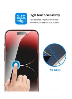 HEXABEX iPhone 15 Pro Screen Protector High Quality Tempered Glass Screen Protector for iPhone 15 Pro 6.1" Black/Clear  - Image 2