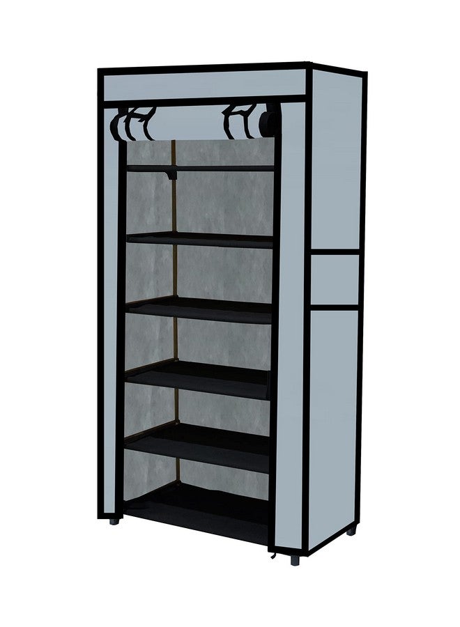 ROBMOB 6 Tier Metal Shoe Rack Collapsible Shoe Organiser with Adjustable Shelves Space Saving Lightweight Racks Foldable Sneaker Footwear Best for Men, Women, Boots, Slippers (Grey Cover) - Image 5