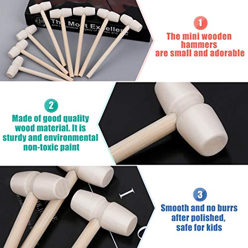 Caffox Mini Wooden Hammers for Chocolate, 30Pcs Small Wooden Mallets for Breakable Chocolate Heart, Crafts - Image 4